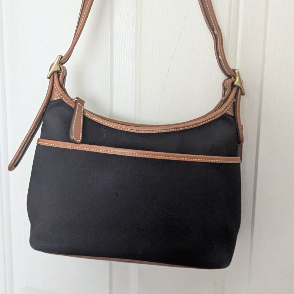 Coach vintage Cavas Leather  Shoulder Bag Crossbody Black Brown - Picture 14 of 16